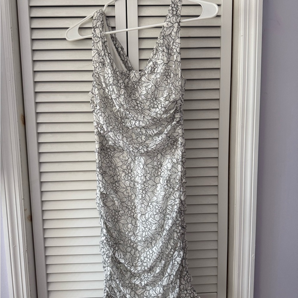 Express White and Black Lace Dress